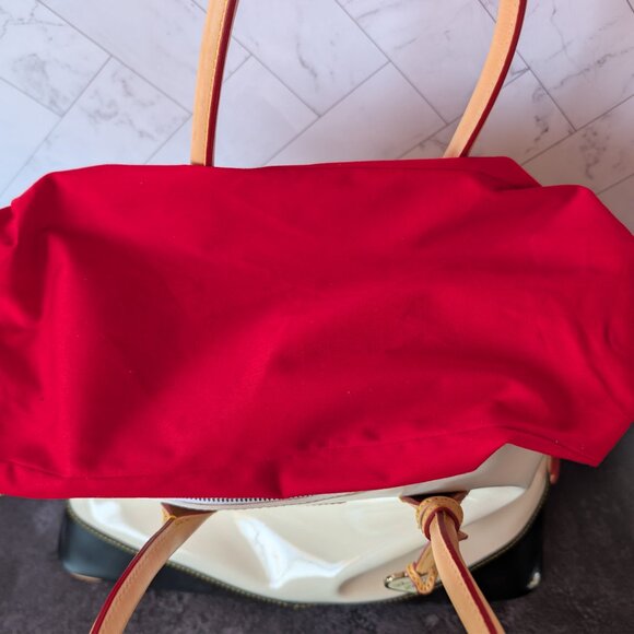 Dooney & Bourke Patent Leather Dome Satchel – Ivory & Black with Heart Charm - Picture 7 of 17